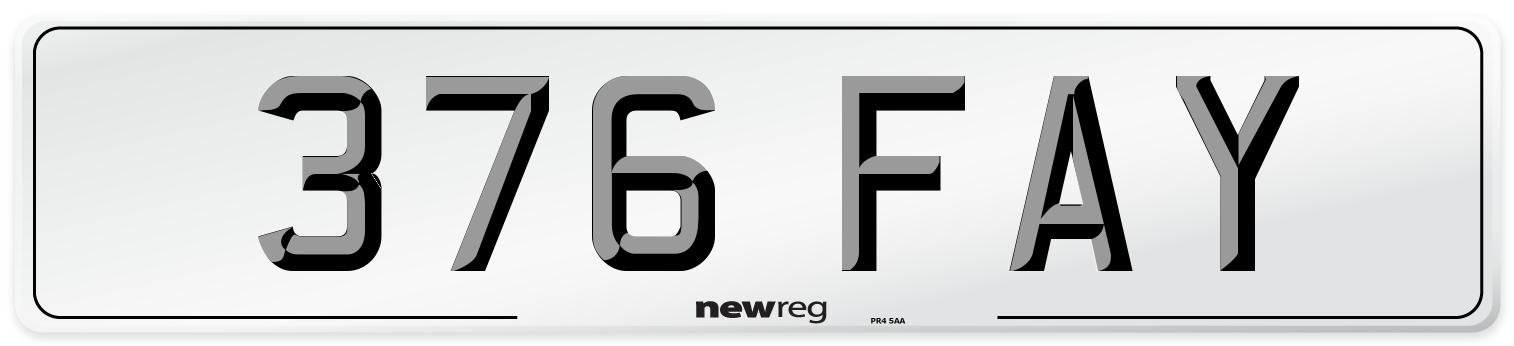376 FAY Number Plate from New Reg
